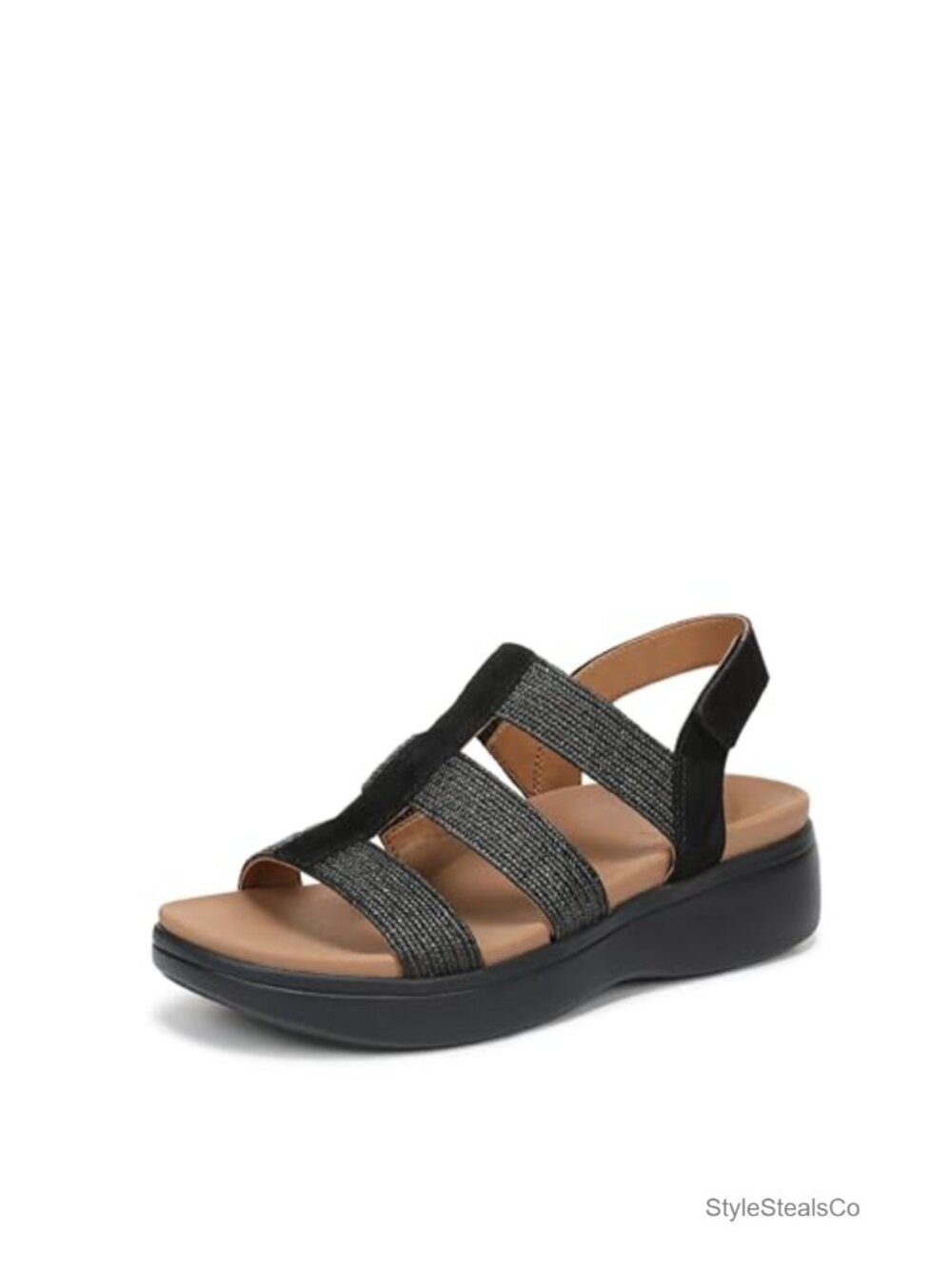 Vionic Sabrina Strappy Sandals Suede Open Toe Platform Footbed